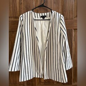 Ann Taylor Navy and White Striped Blazer